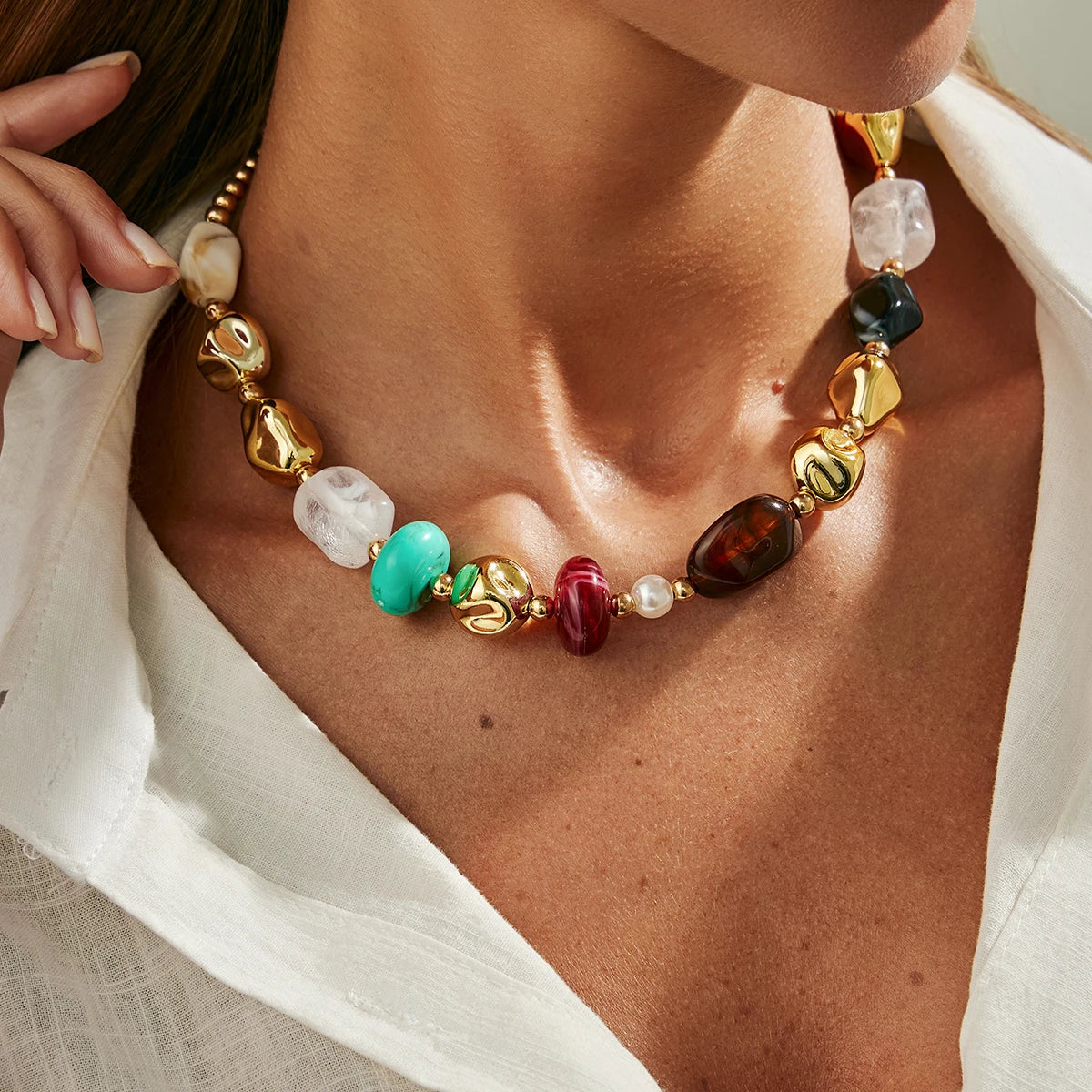 Boho Resin Stone Necklace