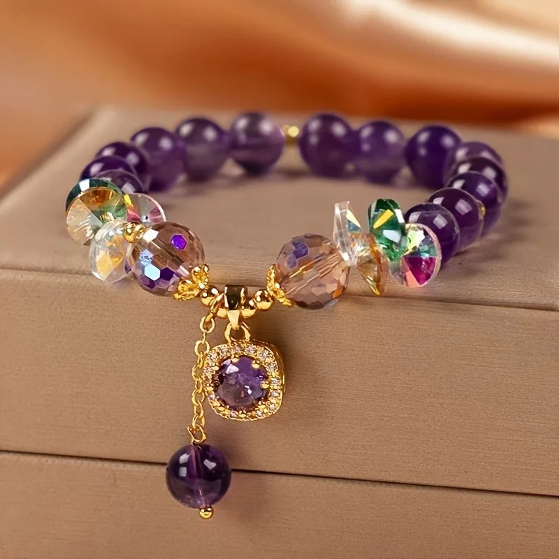 Amethyst Glass Bracelet