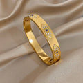 Divine Protection Bangle – Evil Eye Charm Gold Plated Bracelet