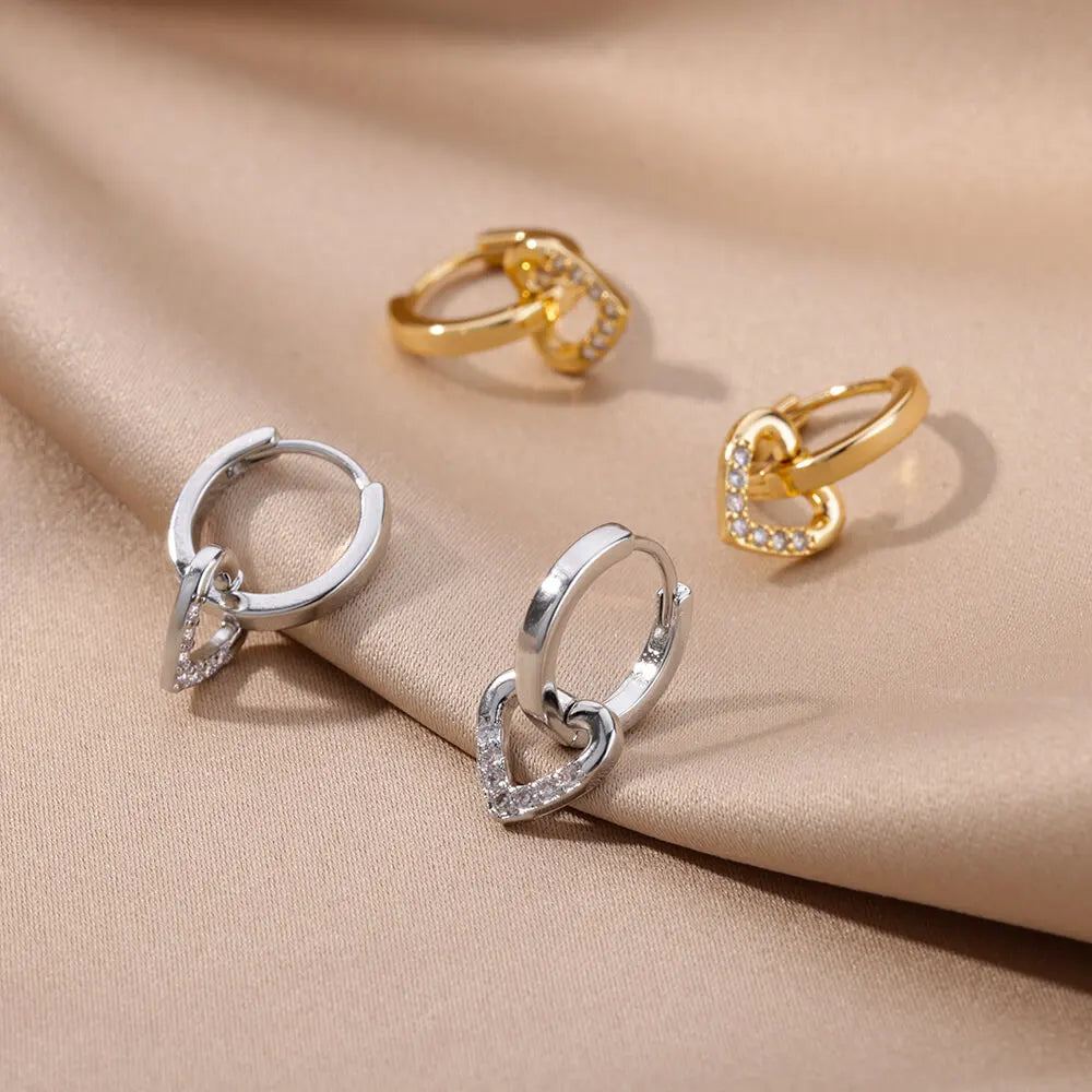 earring Pure Love Zircon Huggies