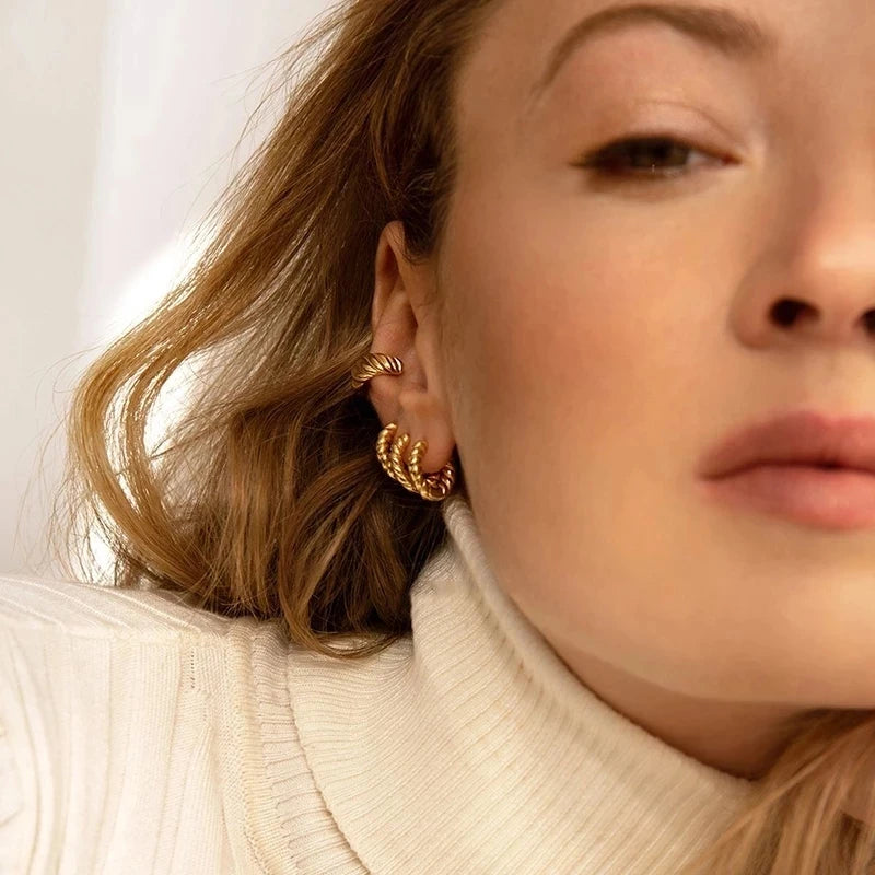 Femme Crown Hoops