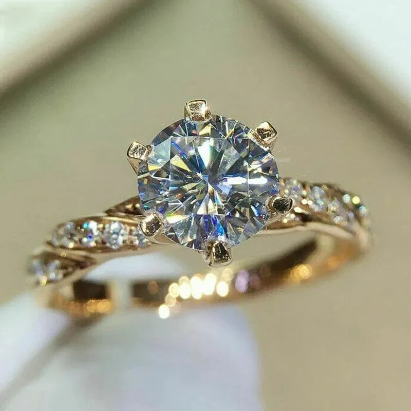 Rings for Women Luxury Gold Color Wedding