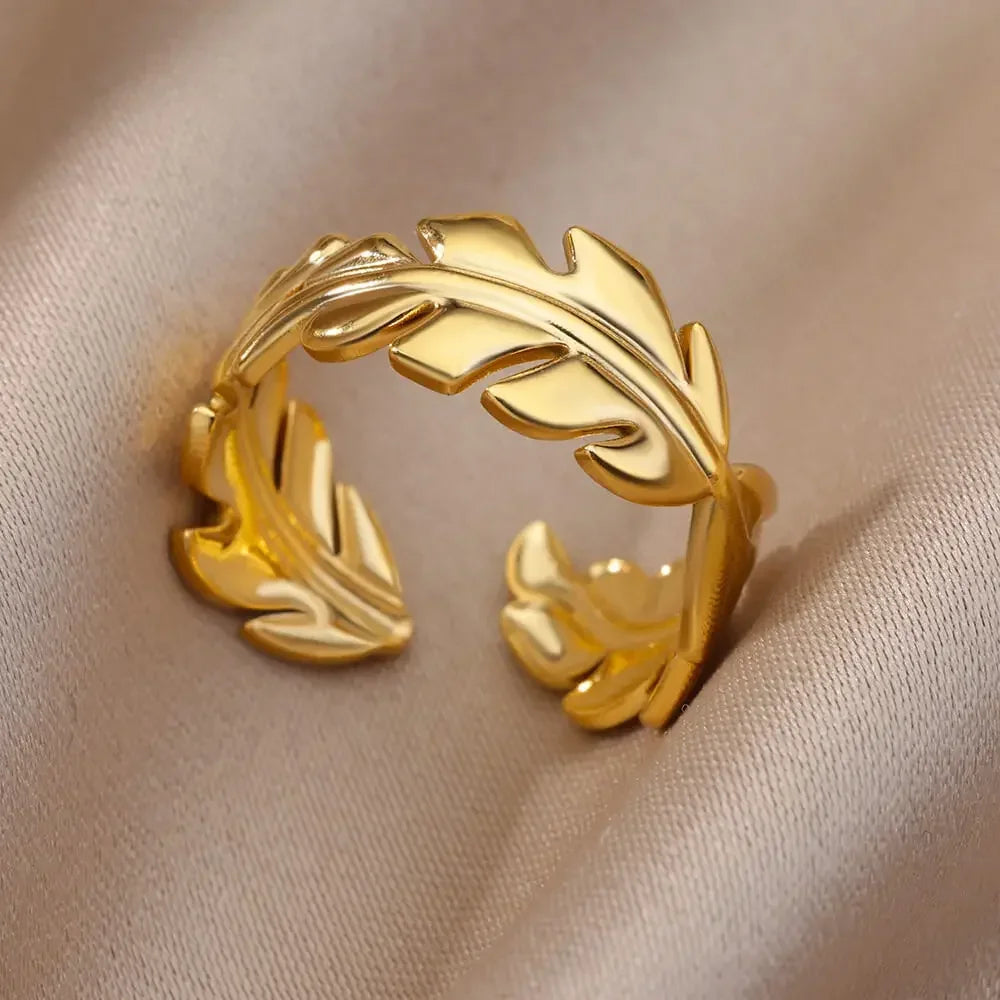 Stainless Steel Rings for Women Aesthetic Heart Gold Color Wedding