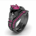 Queen Heart Lab Emerald Claddagh Ring