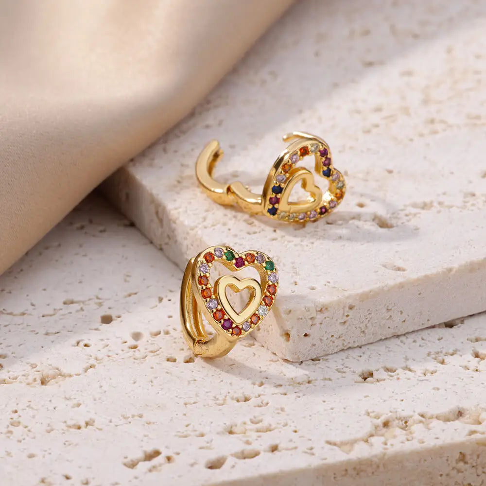 earring Pure Love Zircon Huggies