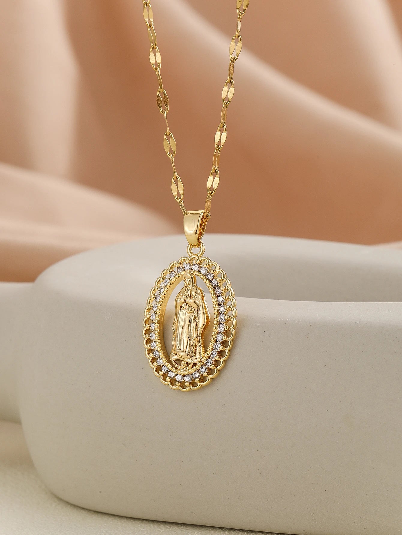 Luxury Gold Plated Multicolor CZ Pendant - Vintage Charm Necklace