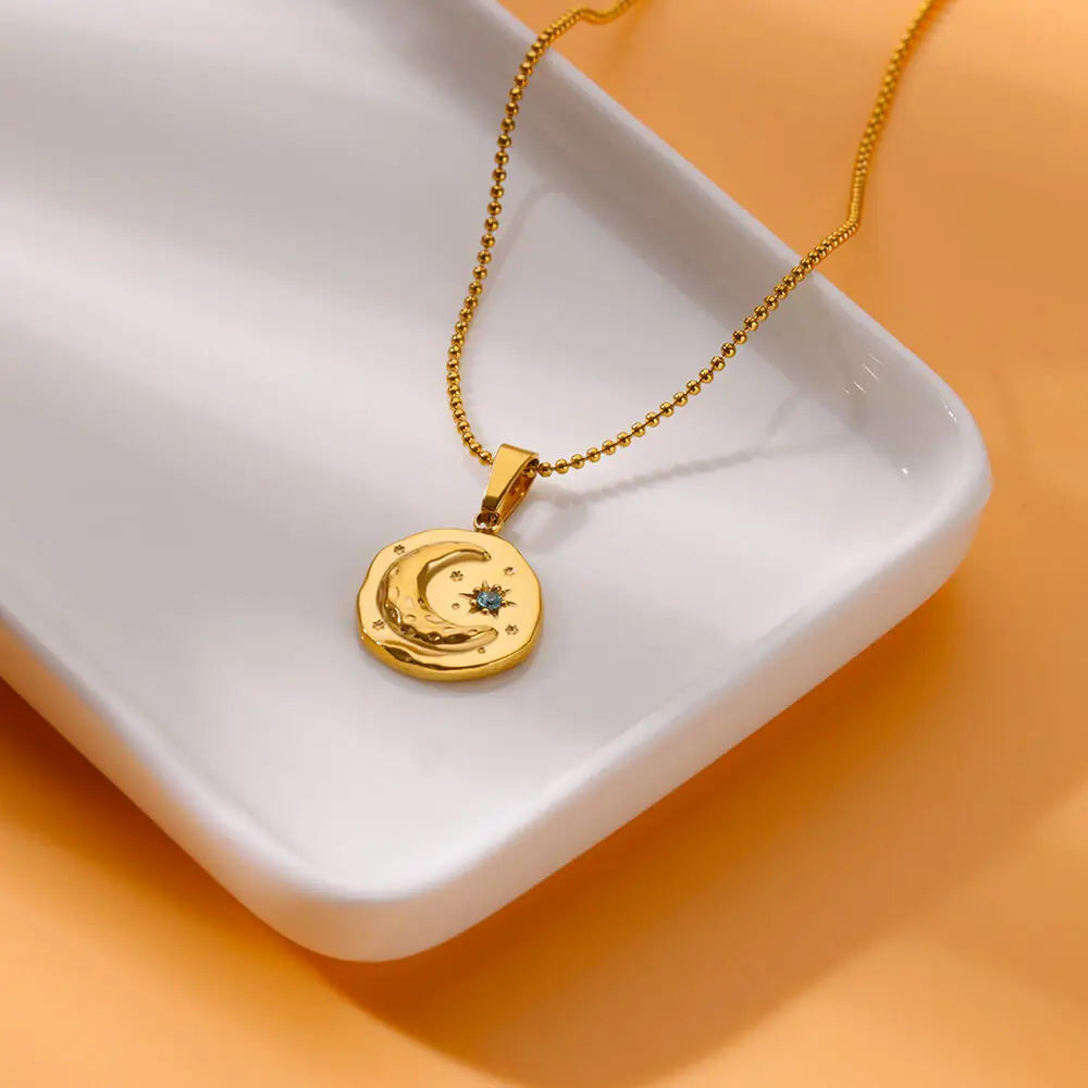 Golden "Moon Whisper" Pendant