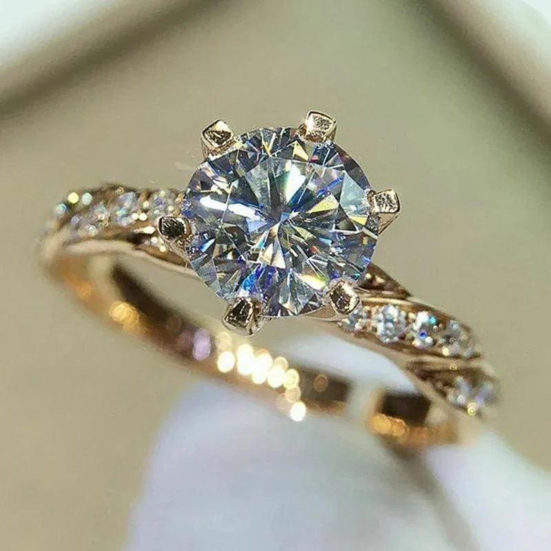 Rings for Women Luxury Gold Color Wedding