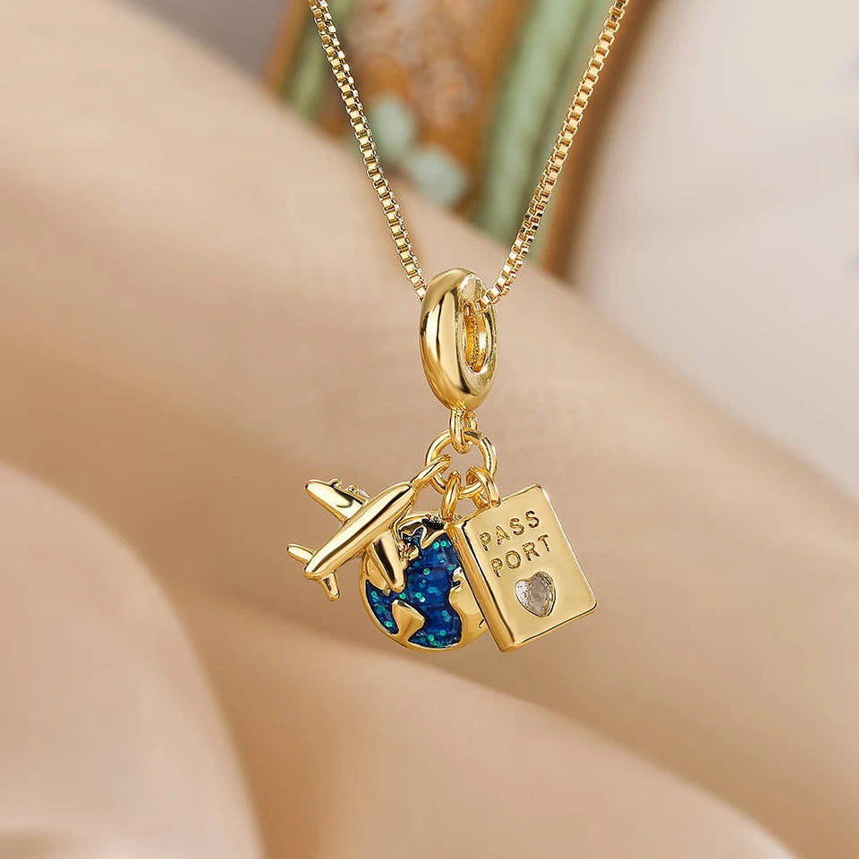 Saturn Moon Celestial Necklace