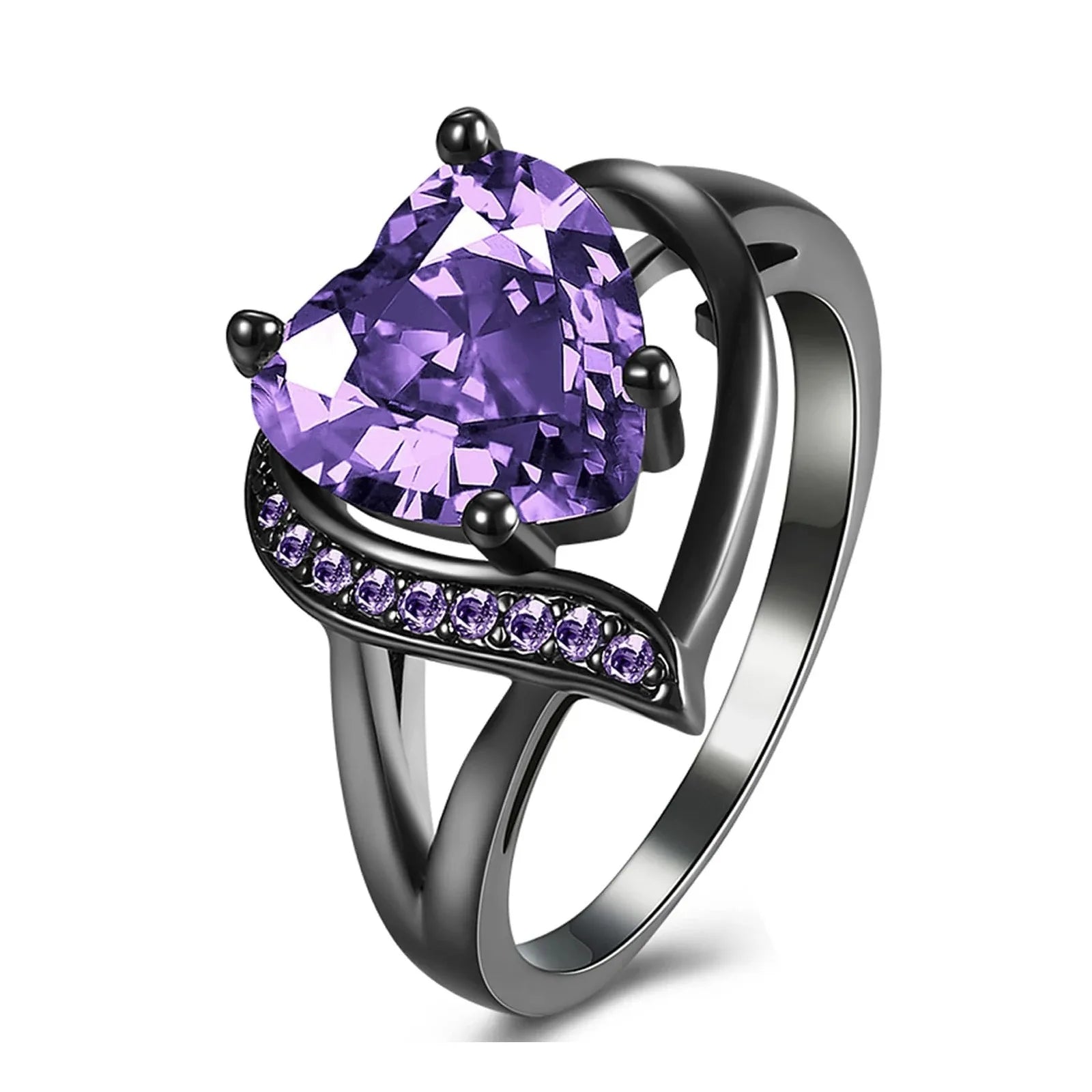 Romantic Women Heart Blue Rings