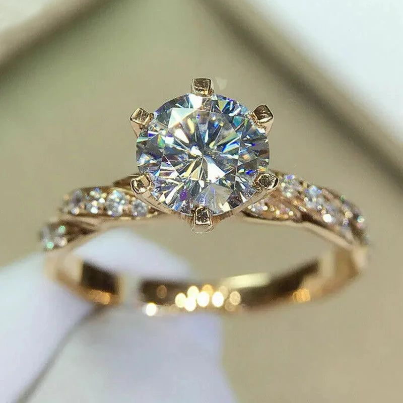 Rings for Women Luxury Gold Color Wedding