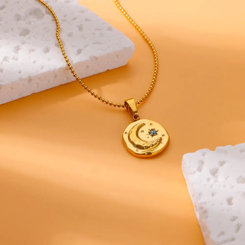 Golden "Moon Whisper" Pendant