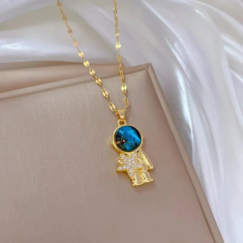Saturn Moon Celestial Necklace