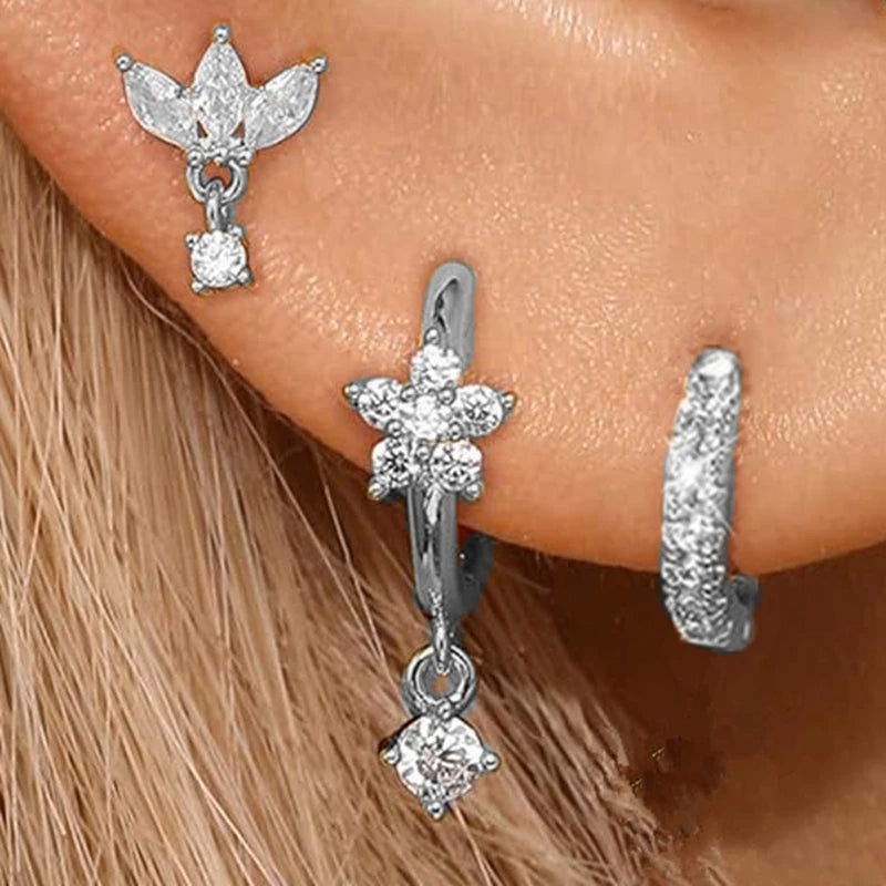 Trio Star" Earring Set - 3 Pieces