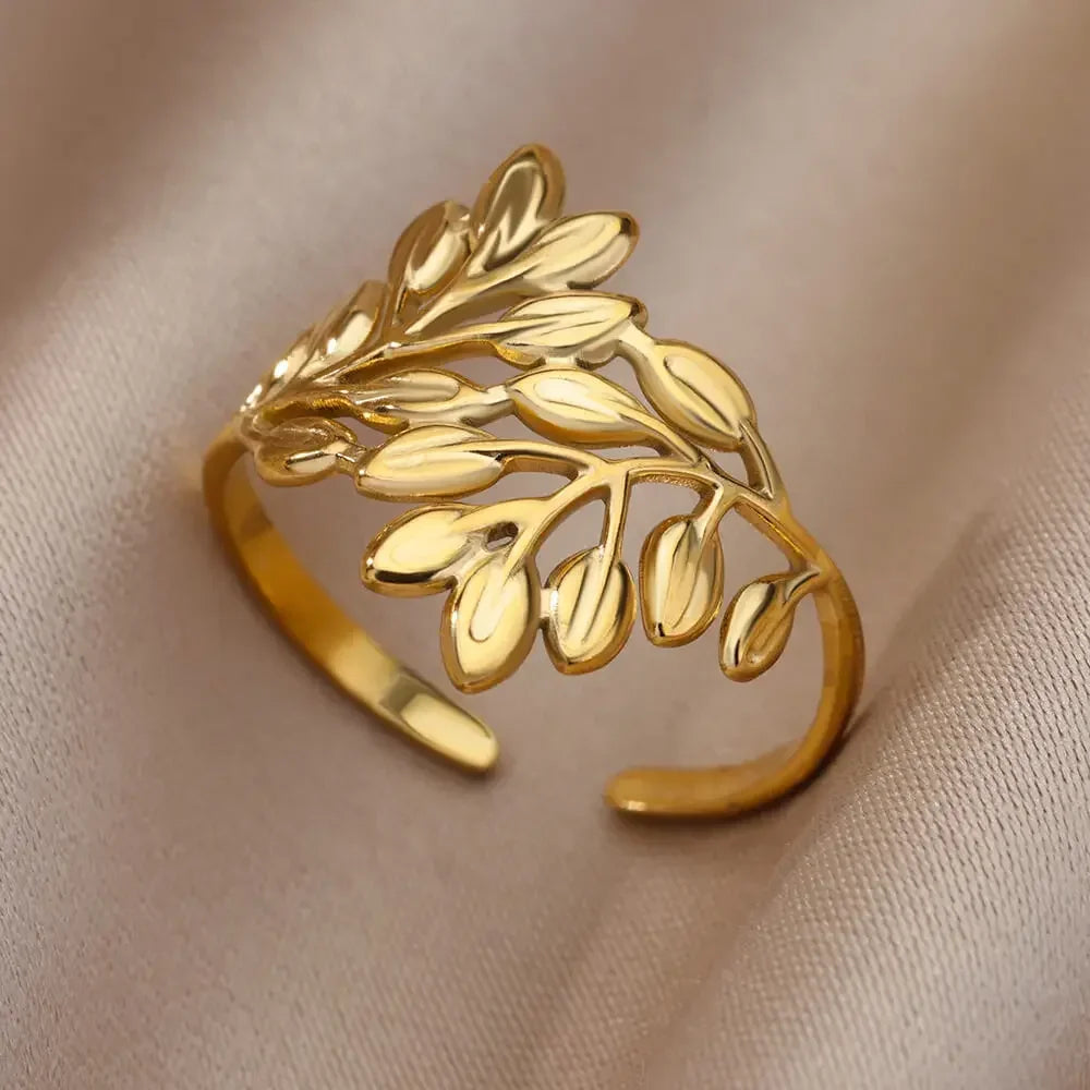 Stainless Steel Rings for Women Aesthetic Heart Gold Color Wedding