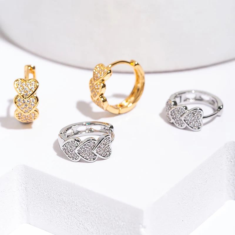 Heartbeats" Huggie Earrings