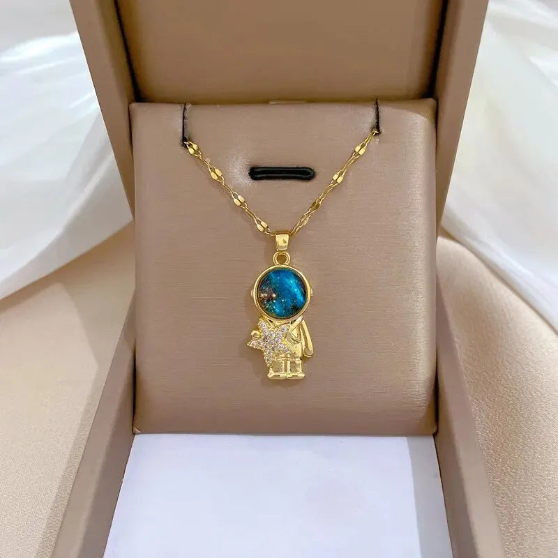 Saturn Moon Celestial Necklace