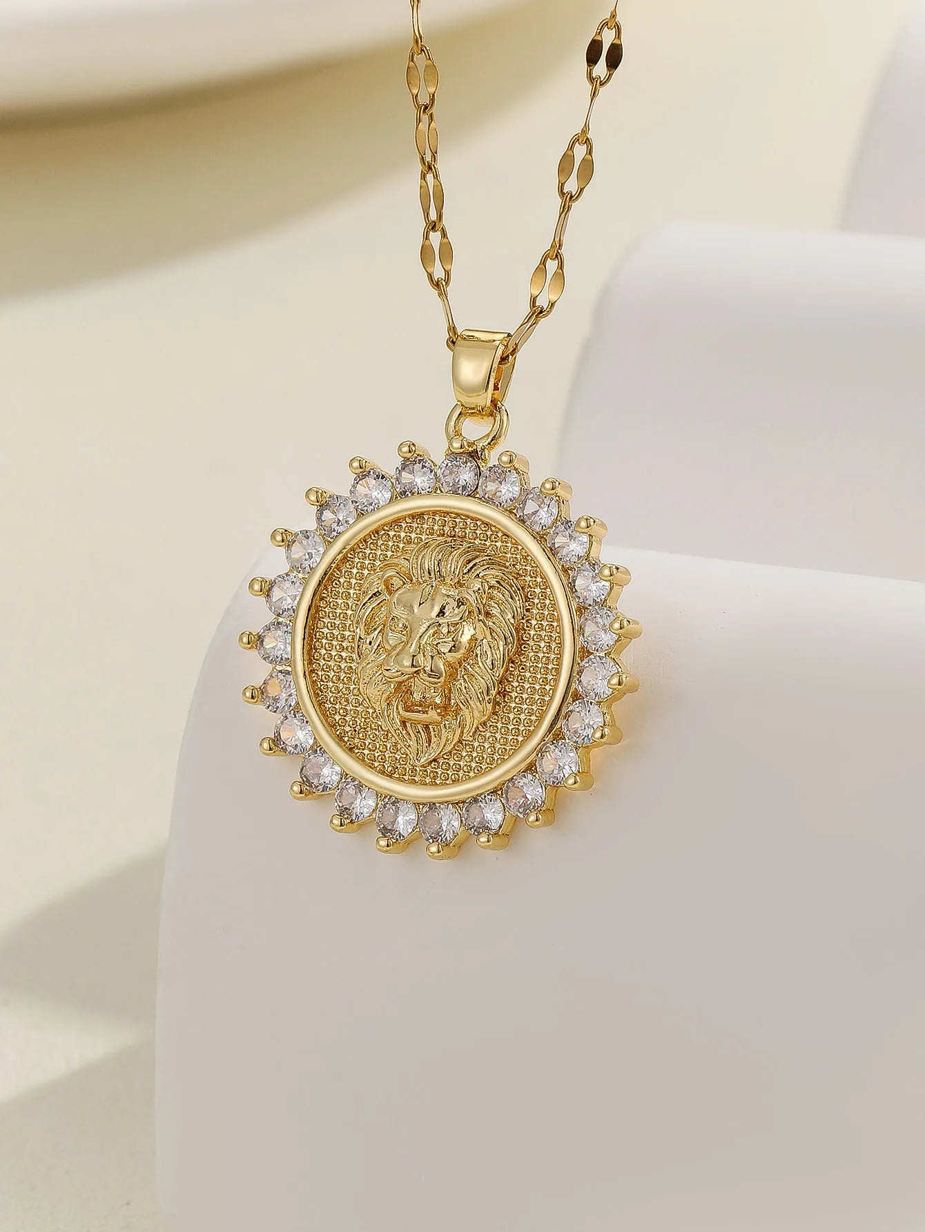 Luxury Gold Plated Multicolor CZ Pendant - Vintage Charm Necklace