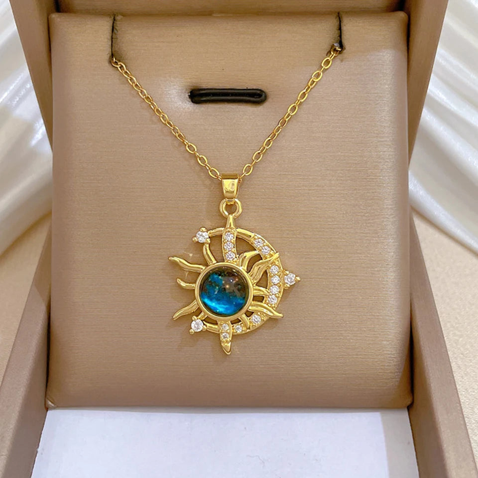 Saturn Moon Celestial Necklace