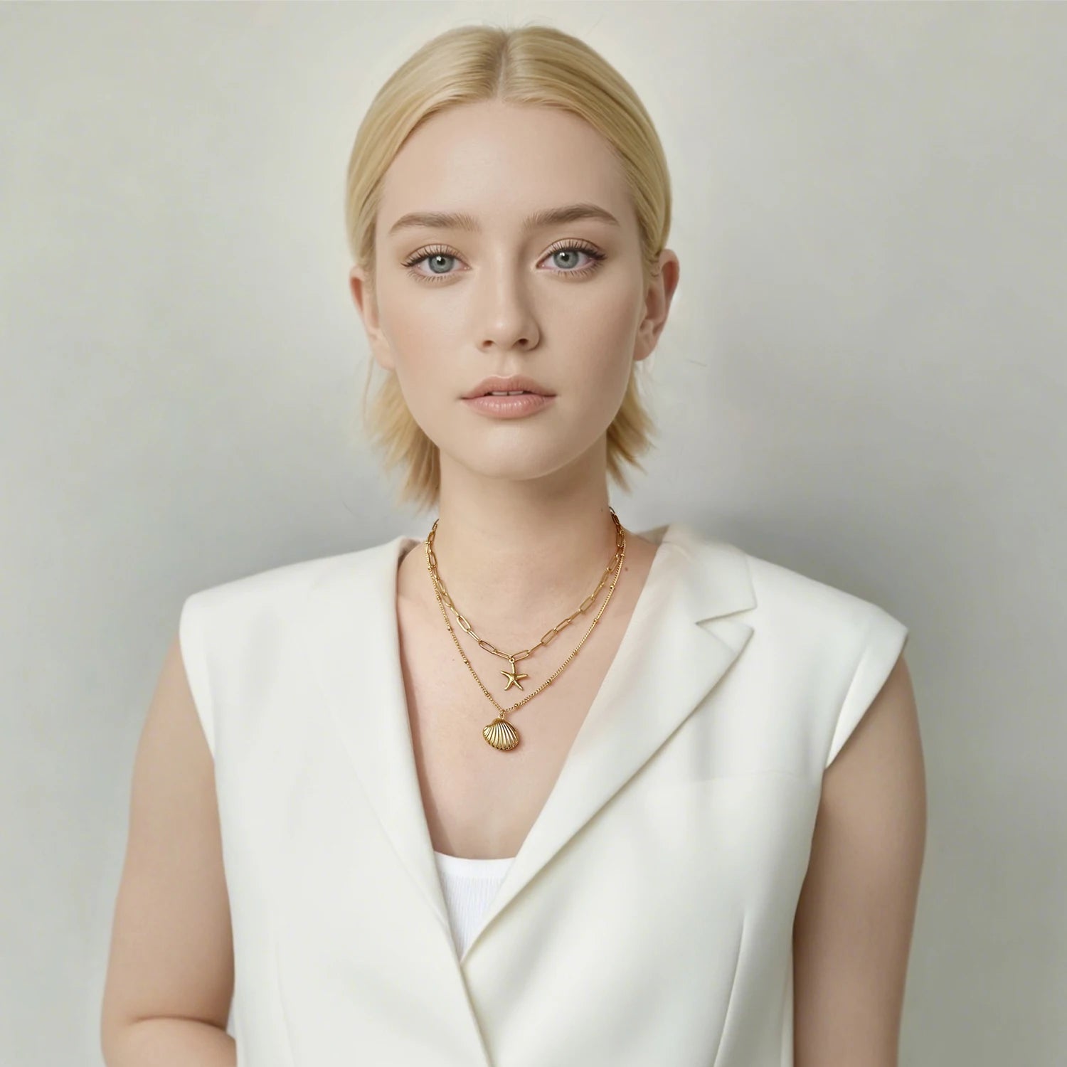 Ocean Shell & Starfish Layered Necklace