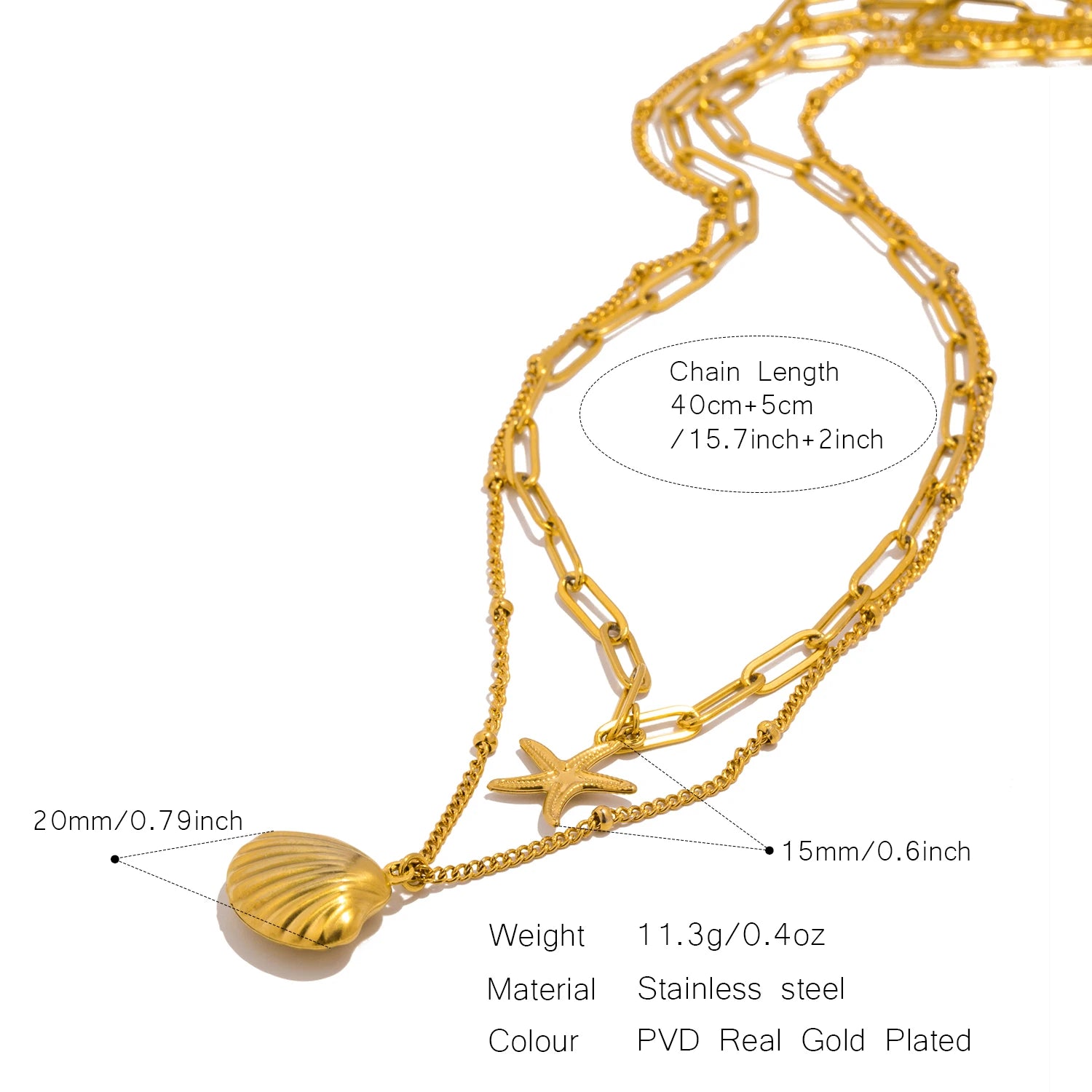 Ocean Shell & Starfish Layered Necklace