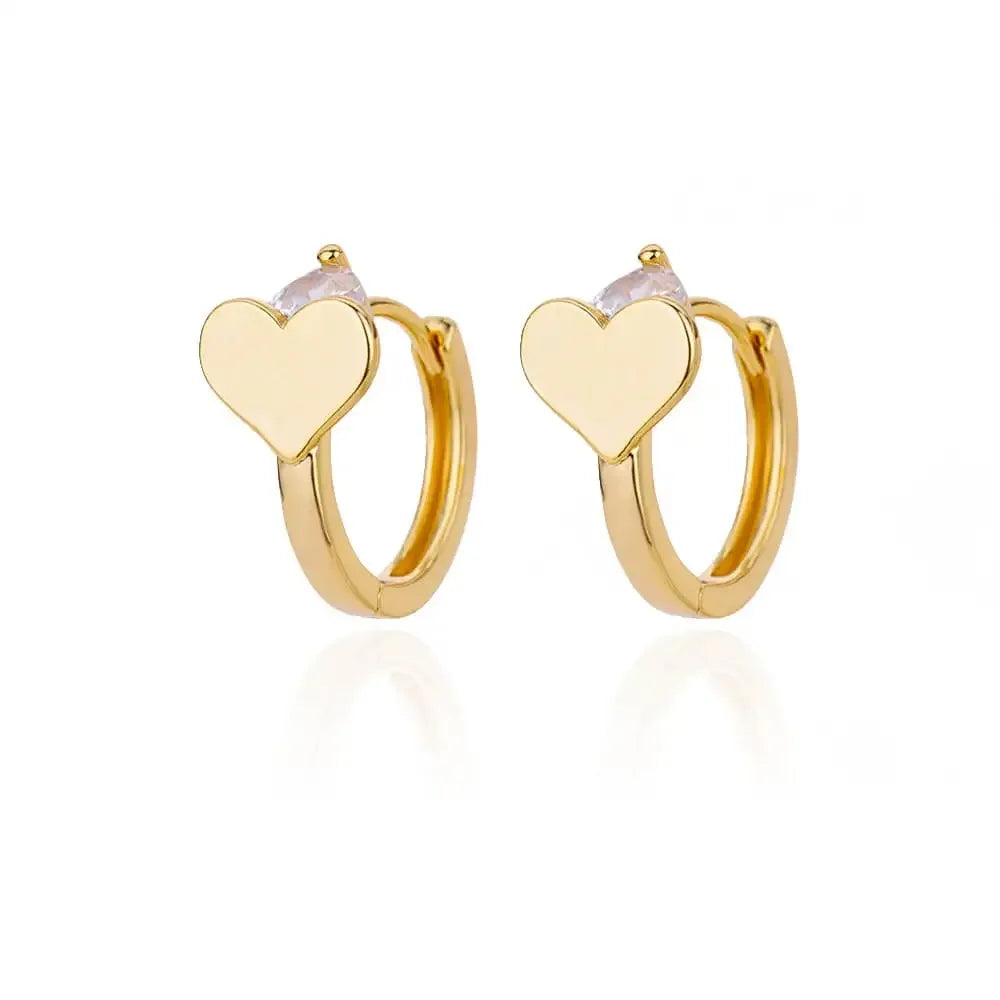 Hollow Zircon Heart Earrings For Women Stainless Steel Gold Color Heart Earring Luxury Wedding Couple Jewelry Gift Free Shipping