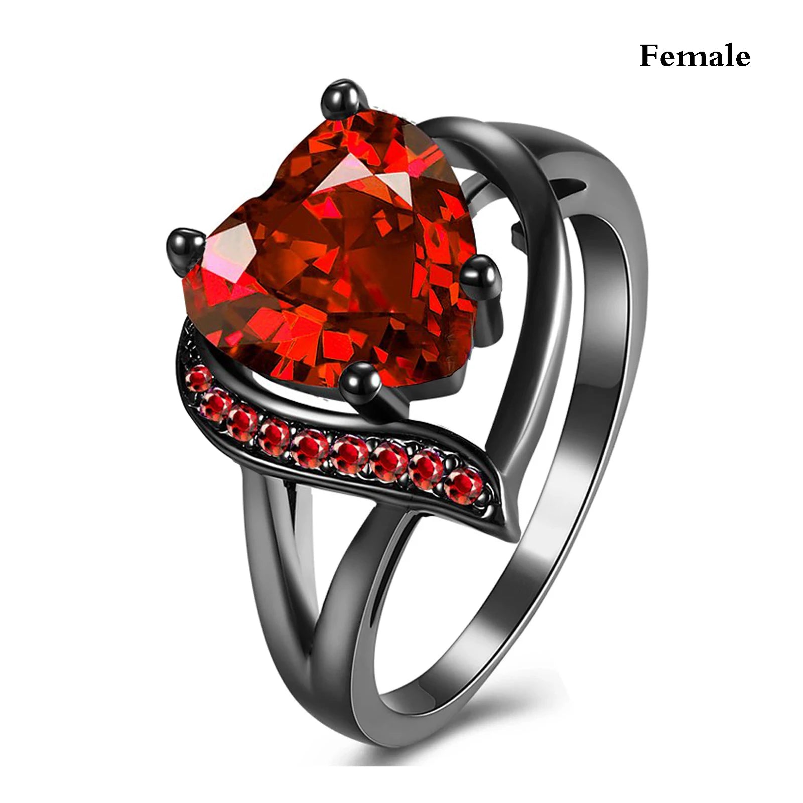 Romantic Women Heart Blue Rings