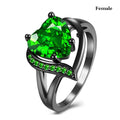 Romantic Women Heart Blue Rings