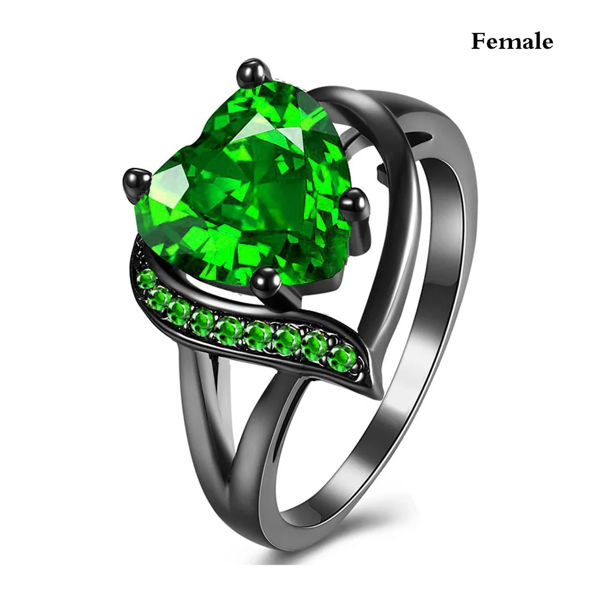 Romantic Women Heart Blue Rings