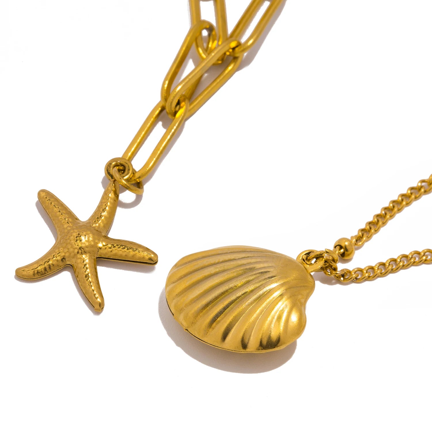 Ocean Shell & Starfish Layered Necklace