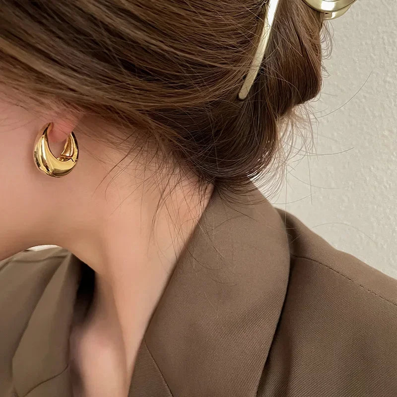earring Aura Polished Hoops