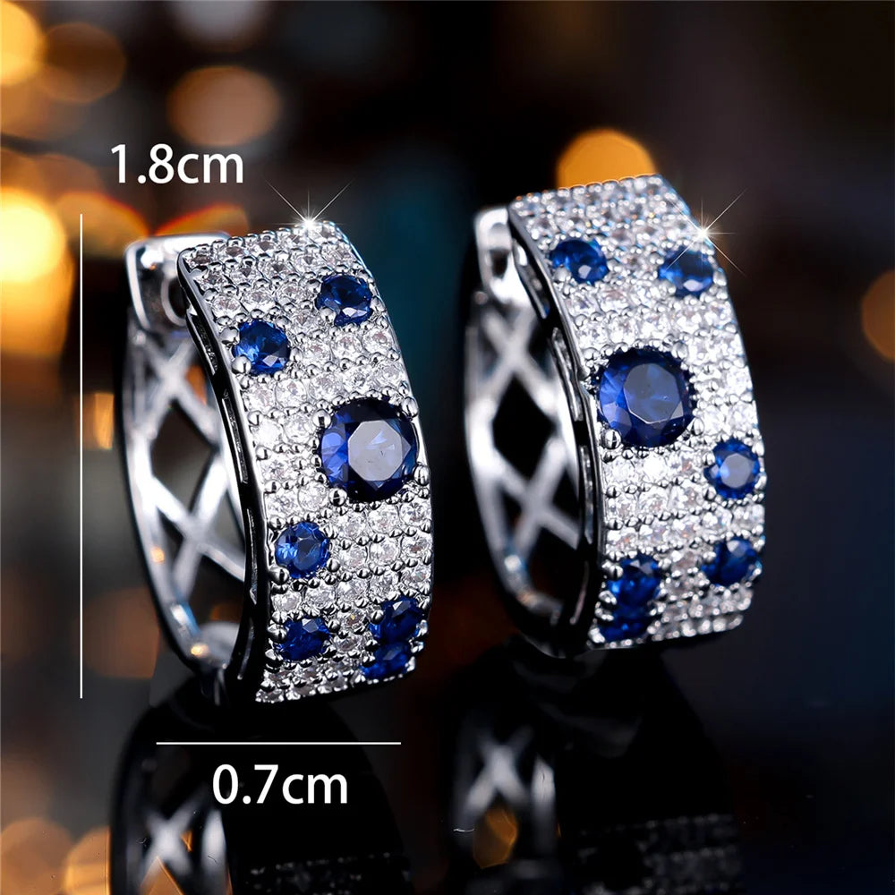 Blue Stone Gold Earrings