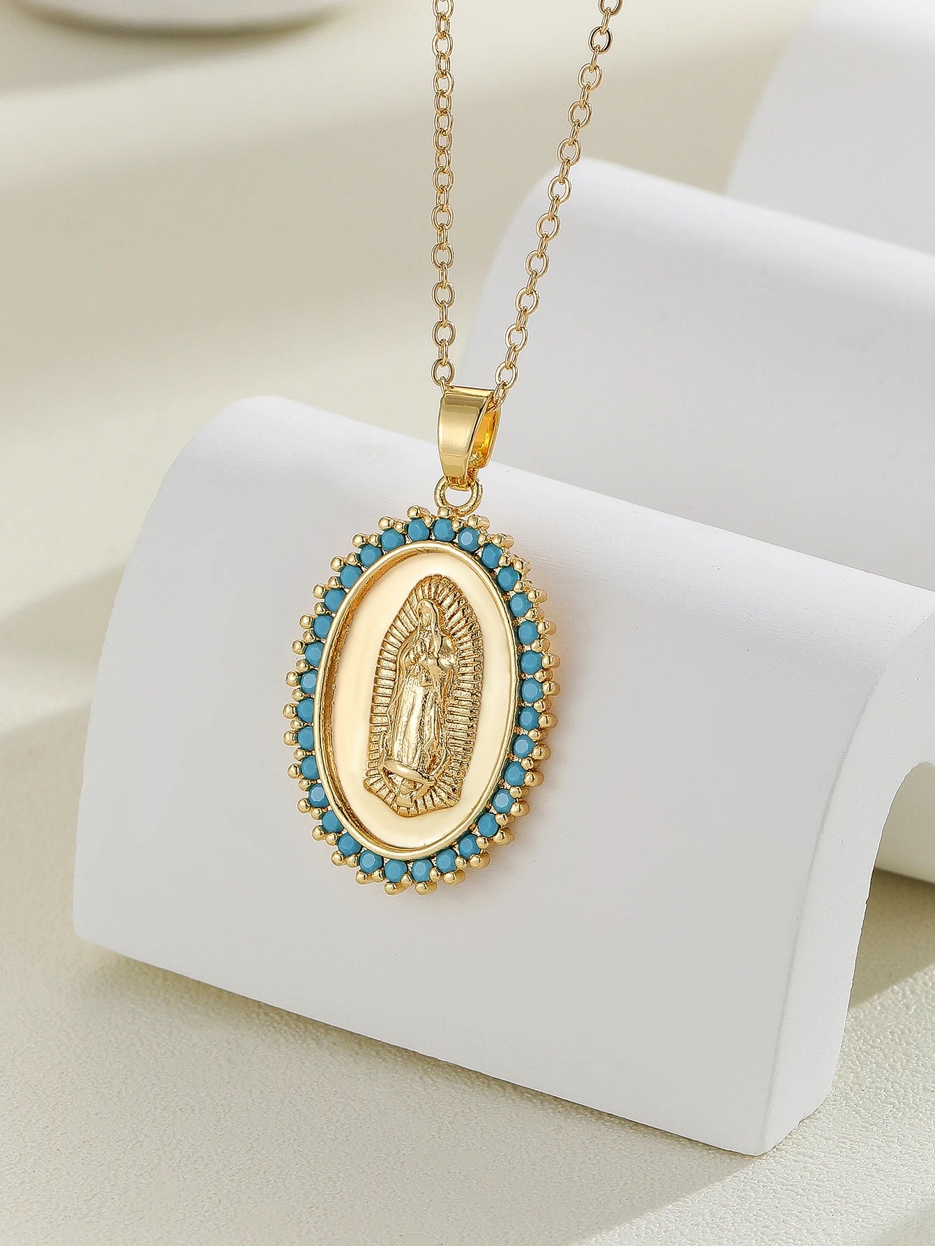 Luxury Gold Plated Multicolor CZ Pendant - Vintage Charm Necklace