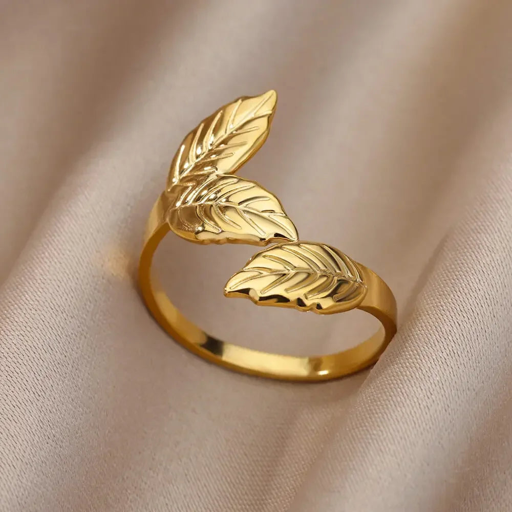 Stainless Steel Rings for Women Aesthetic Heart Gold Color Wedding