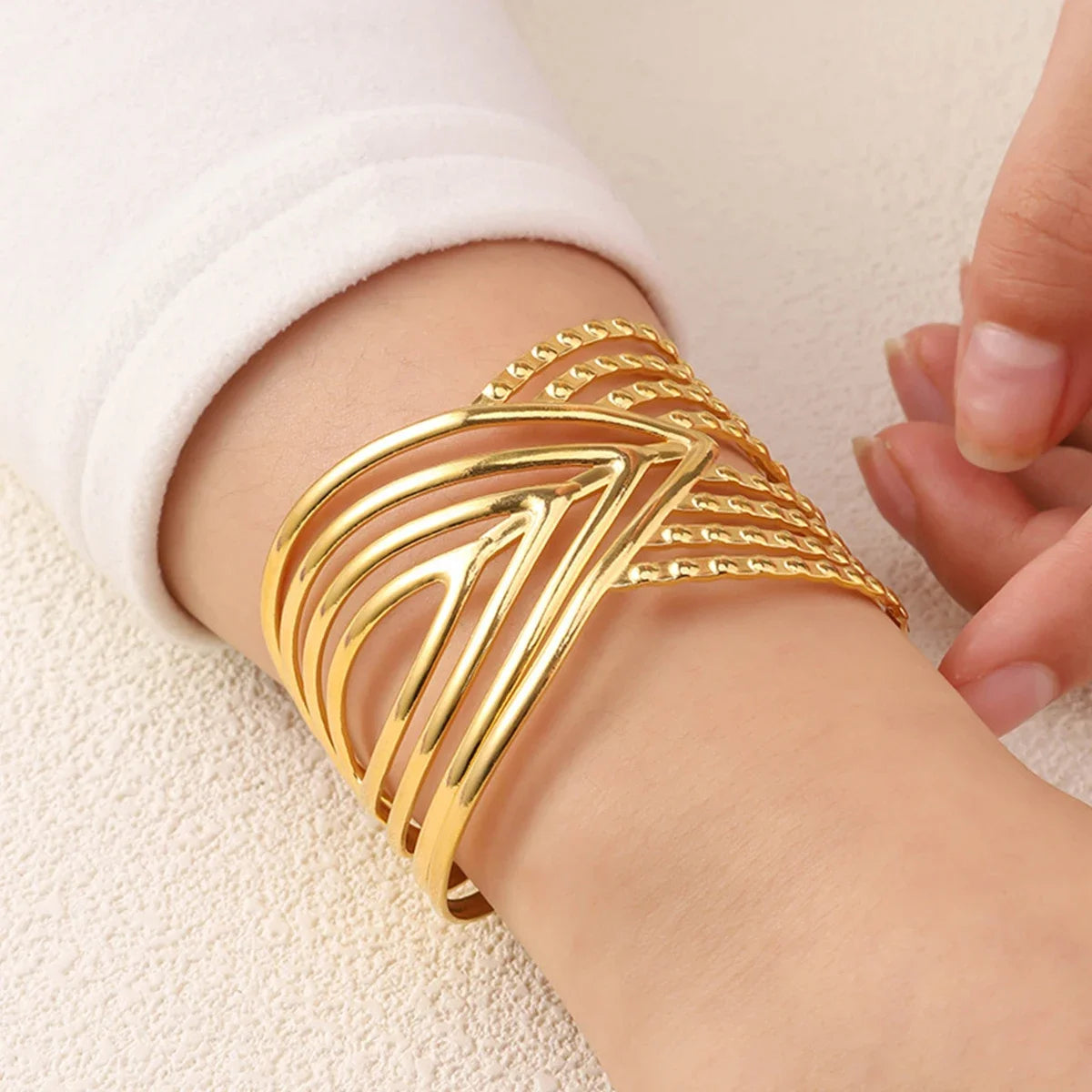Geometric Statement Bangle