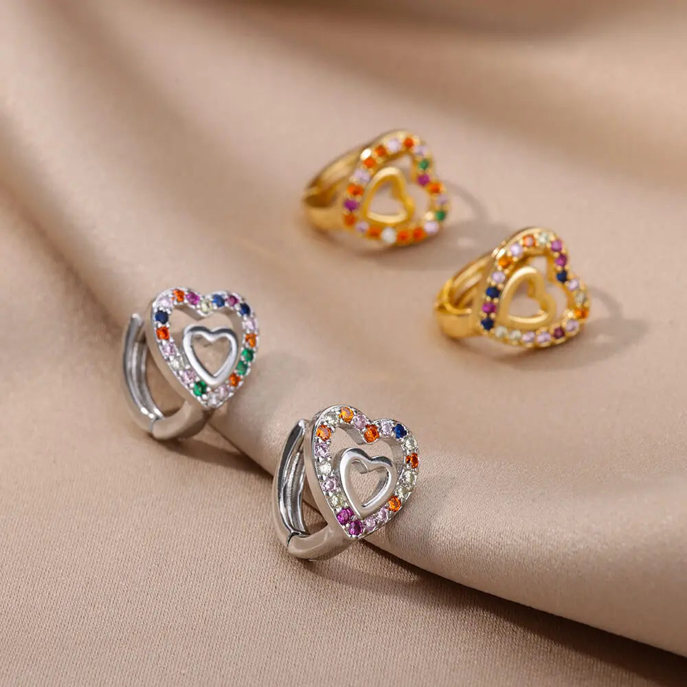 earring Pure Love Zircon Huggies