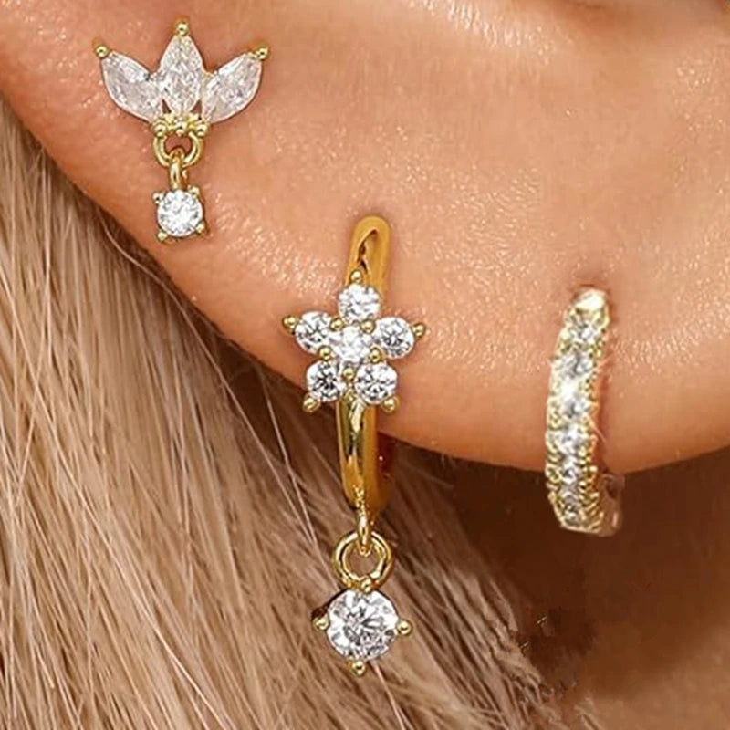 Trio Star" Earring Set - 3 Pieces