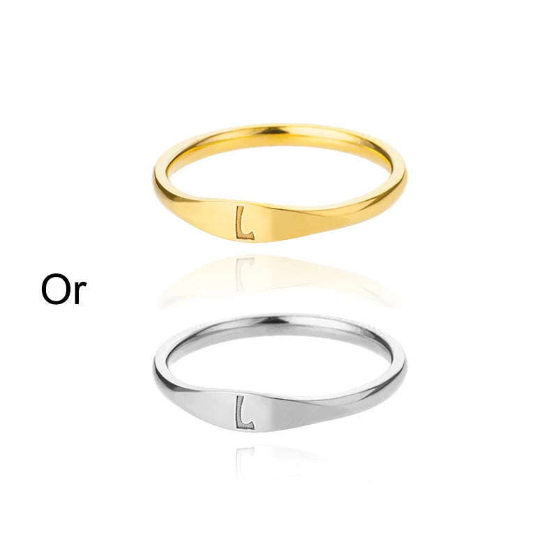 Minimalist Initial Signet Ring - Personalized Gold & Silver Letter Rings