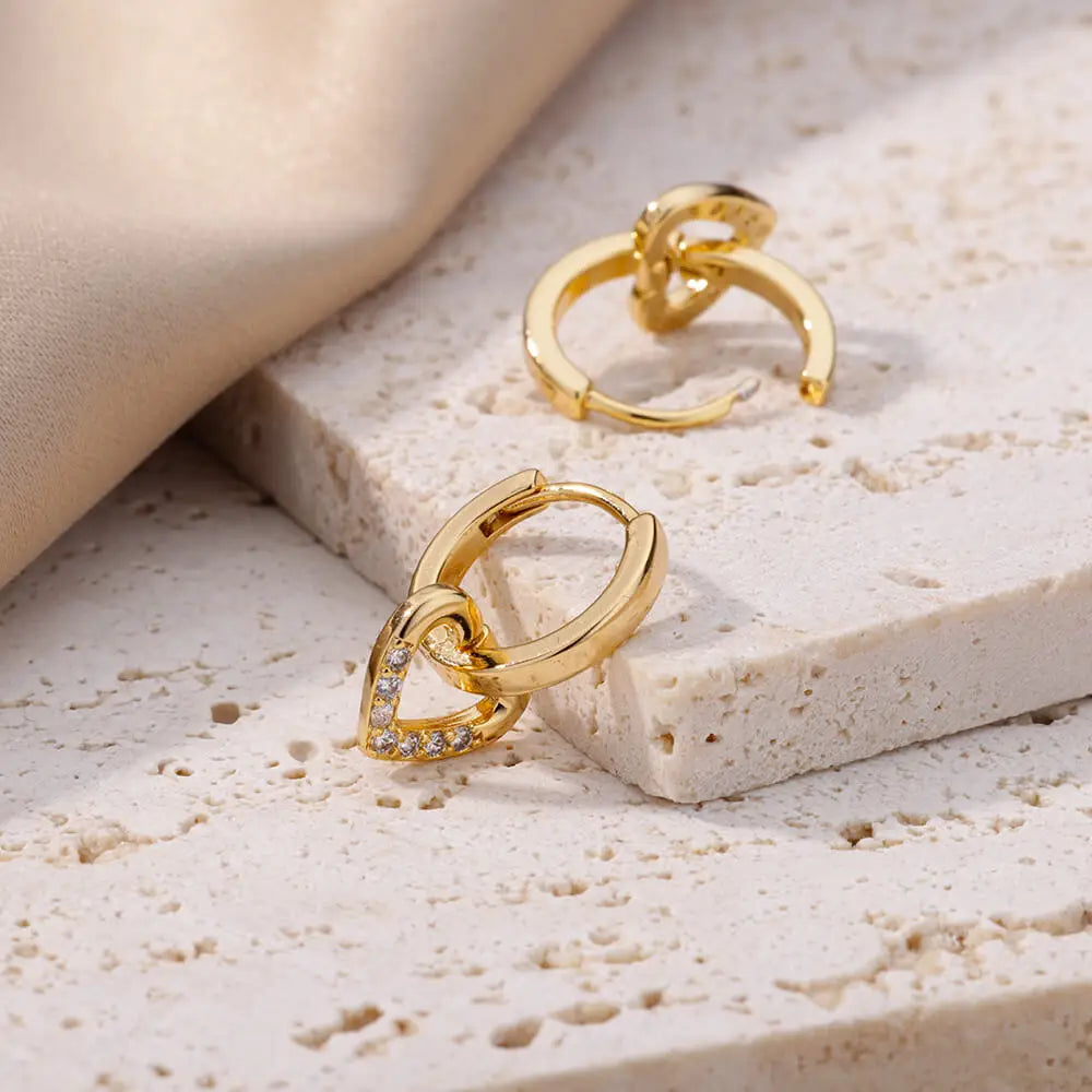 earring Pure Love Zircon Huggies