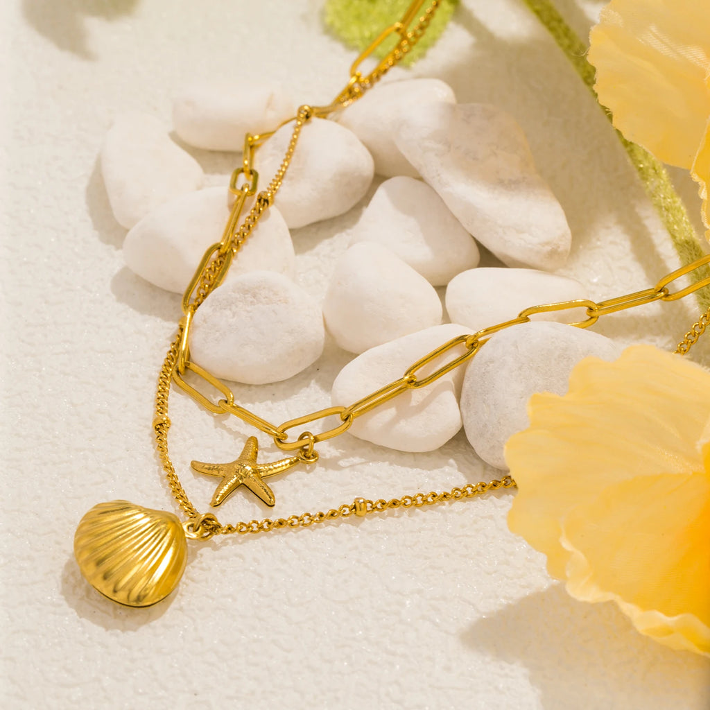 Ocean Shell & Starfish Layered Necklace